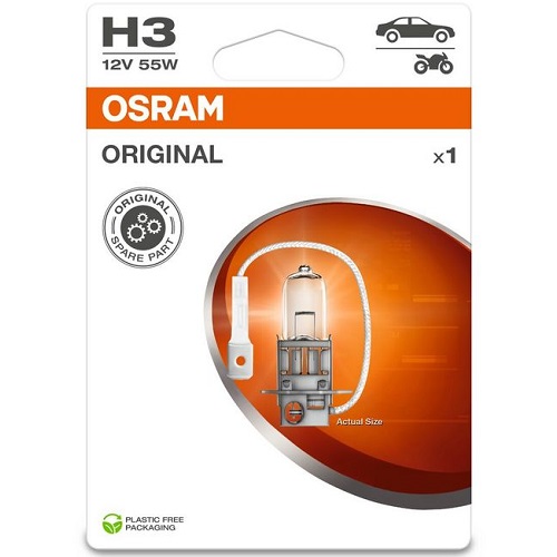 Лампа фарна H3 12v 55w Pk22s 1шт.blister eco-упаковка (вир-во OSRAM)