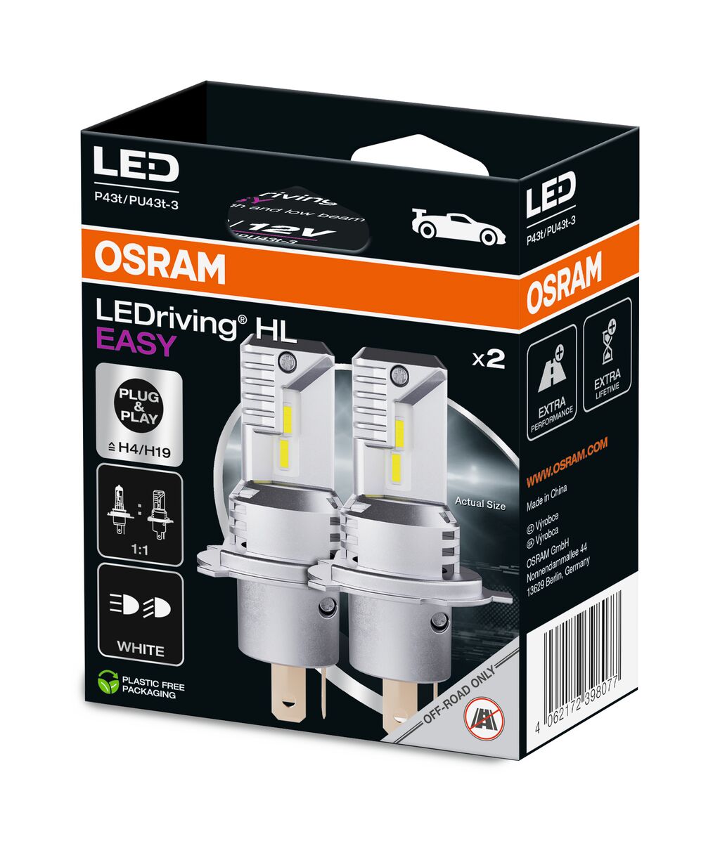 Лампа світлодіодна LED H4/H19 LEDriving HL EASY 12V 6500К (комплект 2 шт.) eco-упак. (вир-во OSRAM)
