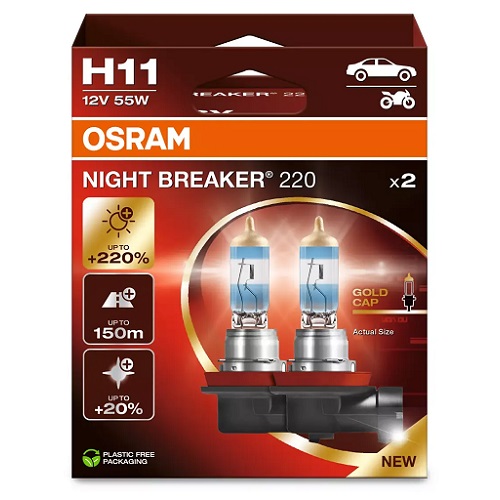 Автолампа Osram Night Breaker 220 H11 55W 12V PGJ19-2 к/т 2 шт
