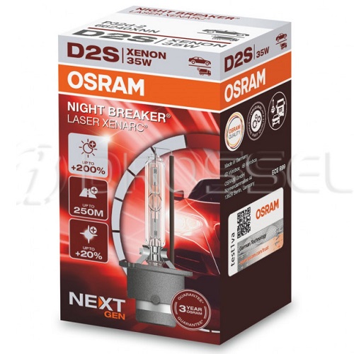 Лампа ксенонова D2S XENARC NIGHT BREAKER LASER Next Gen 85В, 35Вт, P32d-2 (+200) 
