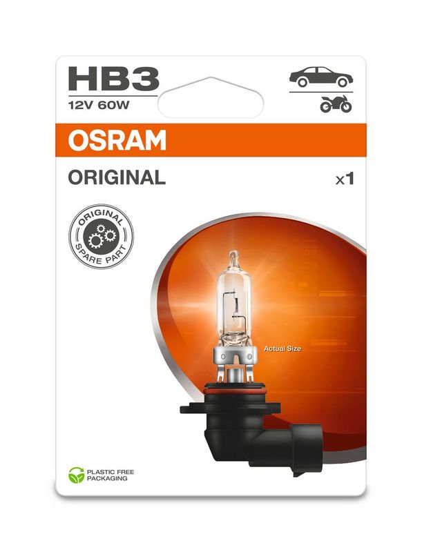 Лампа фарна HB3 12V 60W P20d 1шт.blister eco-упаковка (вир-во OSRAM)