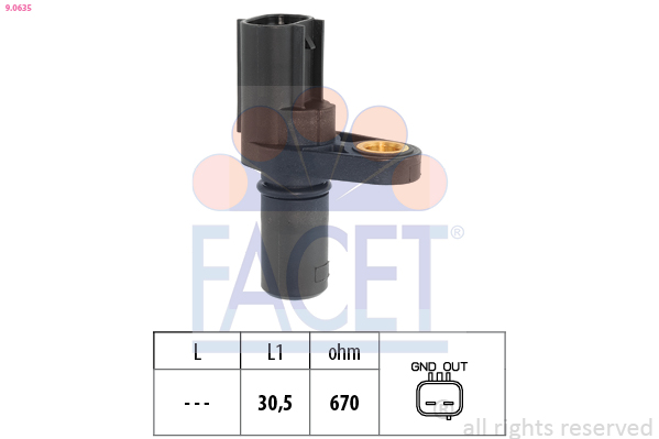 Датчик скорости Toyota Auris, Avensis, Corola, Rav4, Yaris (05-) (9.0635) Facet