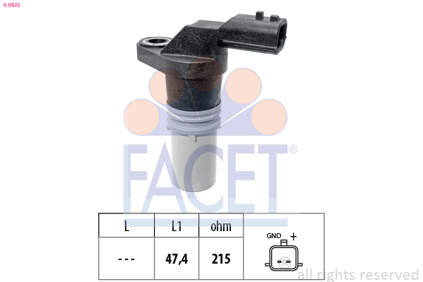Датчик оборотів розподільного валу Renault Logan II (16-) 1.0 Sce 75 (9.0835) Facet