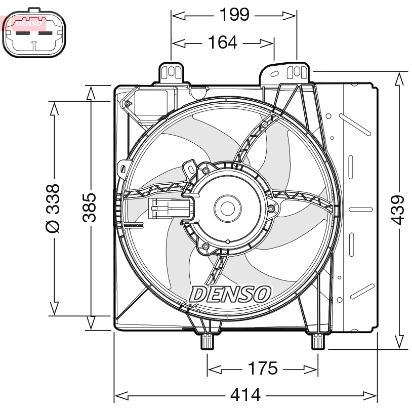 Вентилятор радіатора Citroen C2/C3 1.1-1.6 02-/Peugeot 1007/207/208 1.0-1.6 05- (с диффузором)