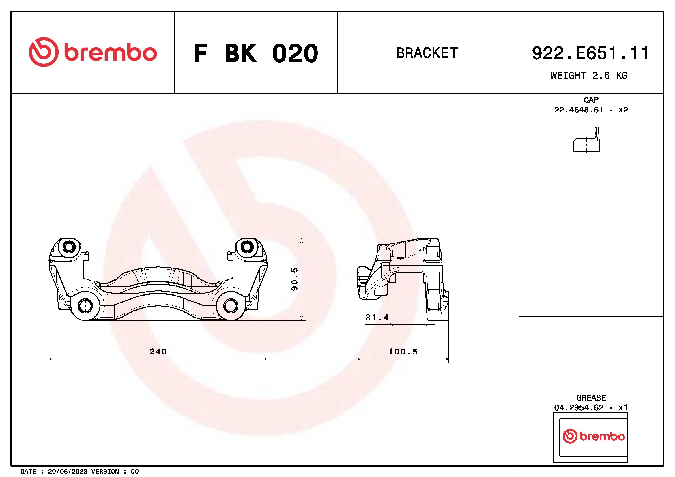 FBK020 BREMBO