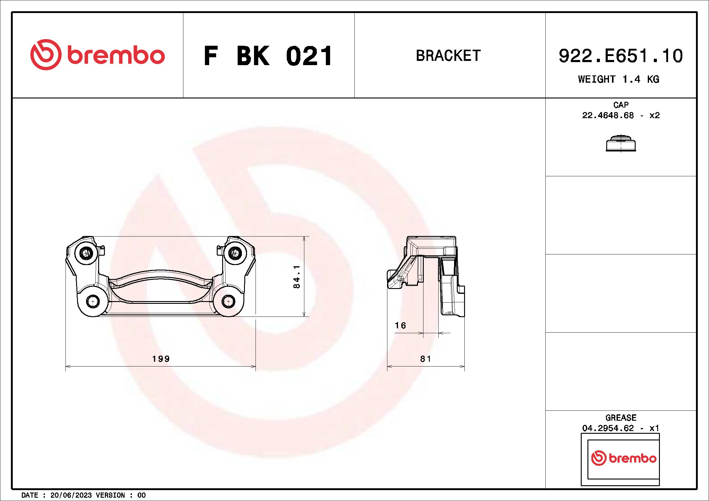 FBK021 BREMBO