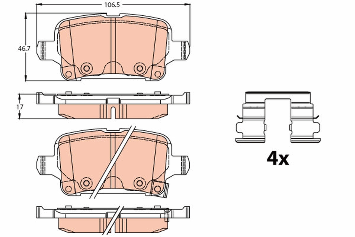 Колодки гальмівні (задні) Chevrolet Cruze 15-/Bolt 16-/Opel Astra K 15-