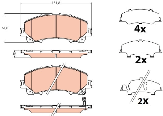 Колодки гальмівні (передні) nissan rogue 07-13/x-trail/infiniti q50/q60/qx50 13-/renault koleos 16-