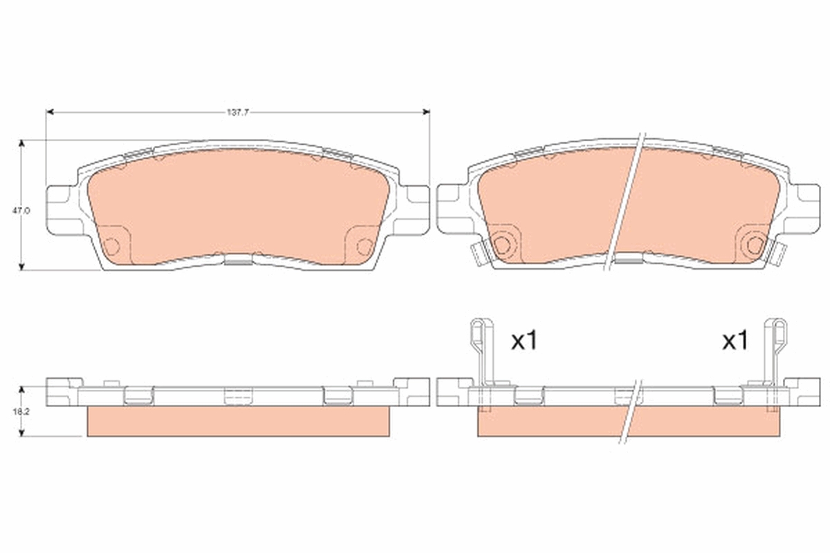 Гальмівні колодки дискові CHEVROLET Traiblazer "R "01-08