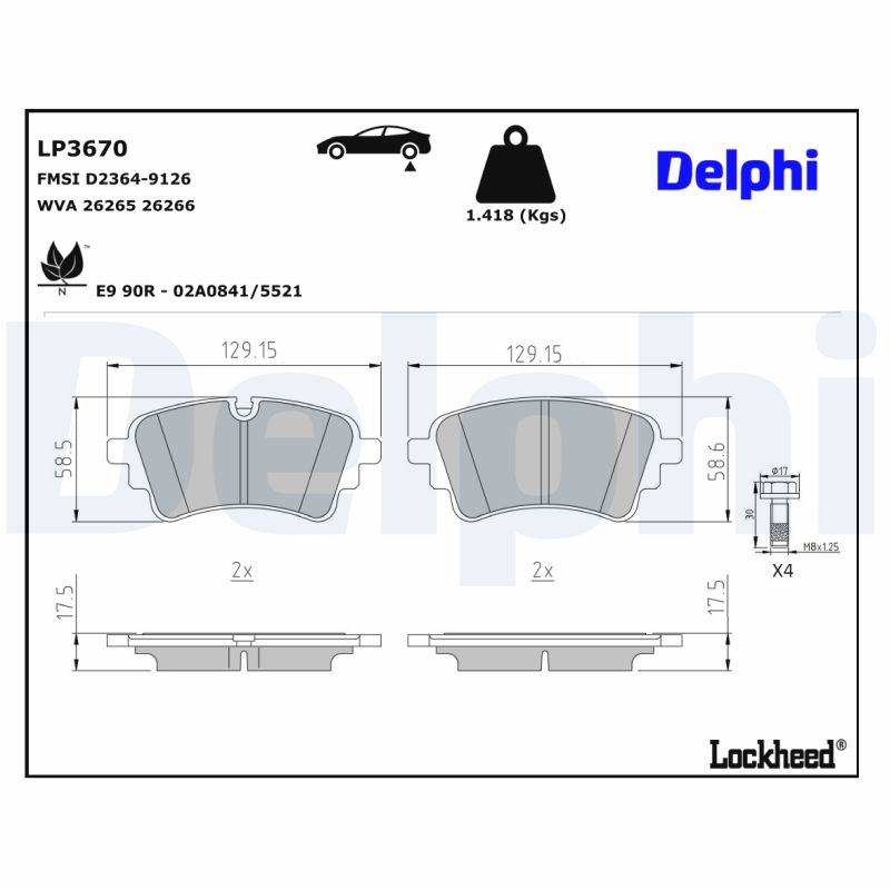 Планка суппорта (заднего) прижимная (к-кт) Audi A5/A6/A7/Q5 17- (TRW)