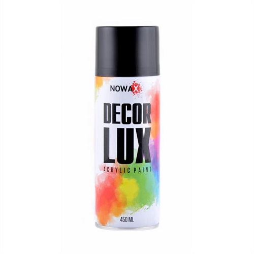 NOWAX  Акрилова фарба в спреї  DECOR LUX  9005 ЧОРНИЙ глянс. 450ml
