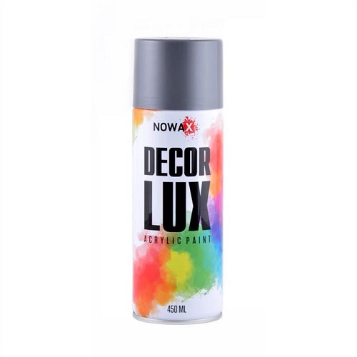 NOWAX  Акрилова фарба в спреї  DECOR LUX  9022 Срібно сірий   450ml