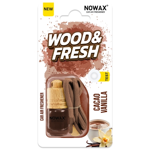 NOWAX Ароматизатор повітря в блістері  серія WOOD&FRESH - Cacao Vanilla (25шт/ящ)