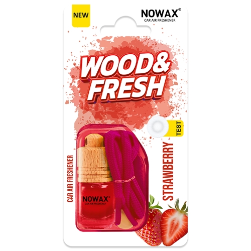 NOWAX Ароматизатор повітря в блістері  серія WOOD&FRESH - Strawberry (25шт/ящ)