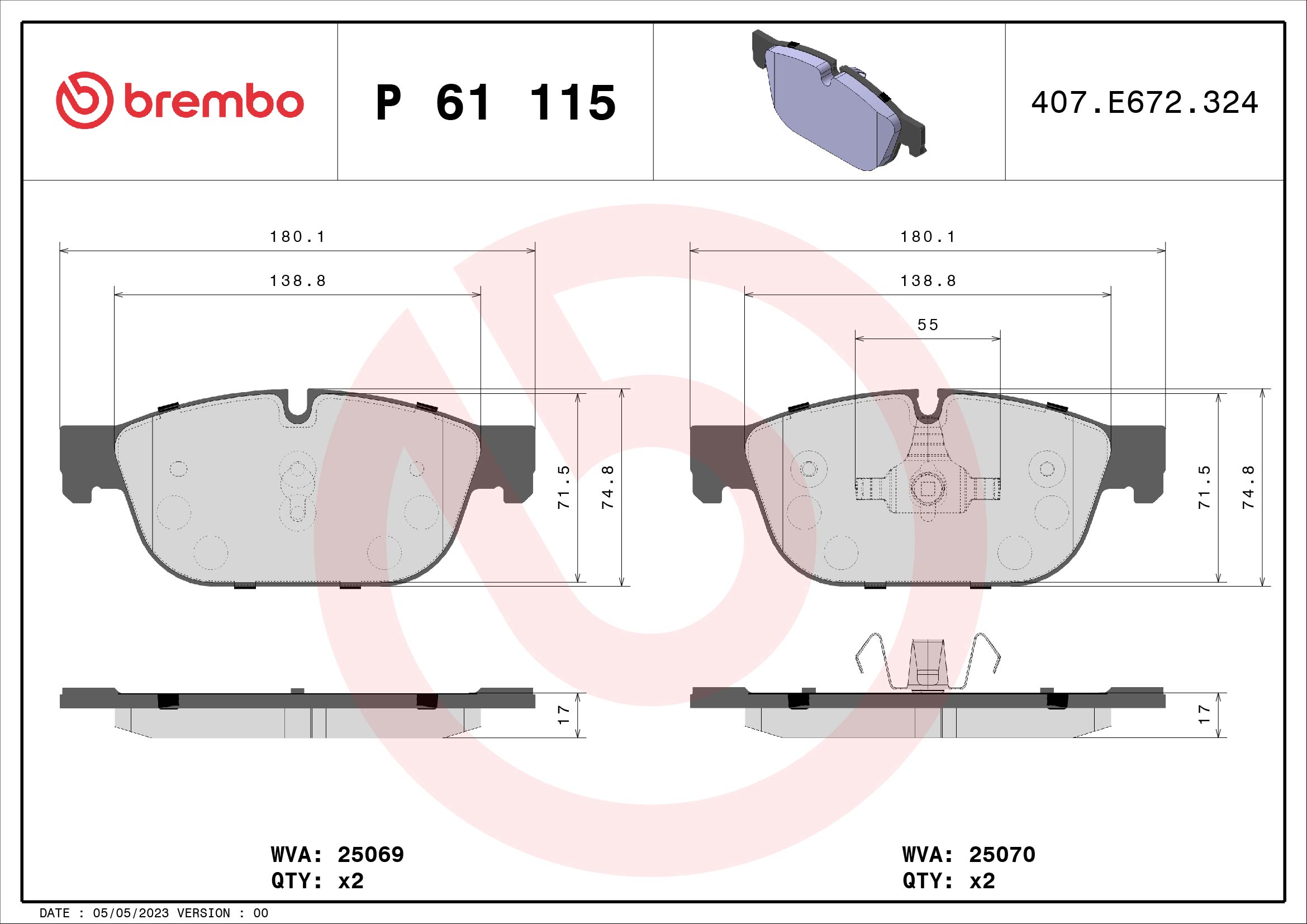 P61115 BREMBO