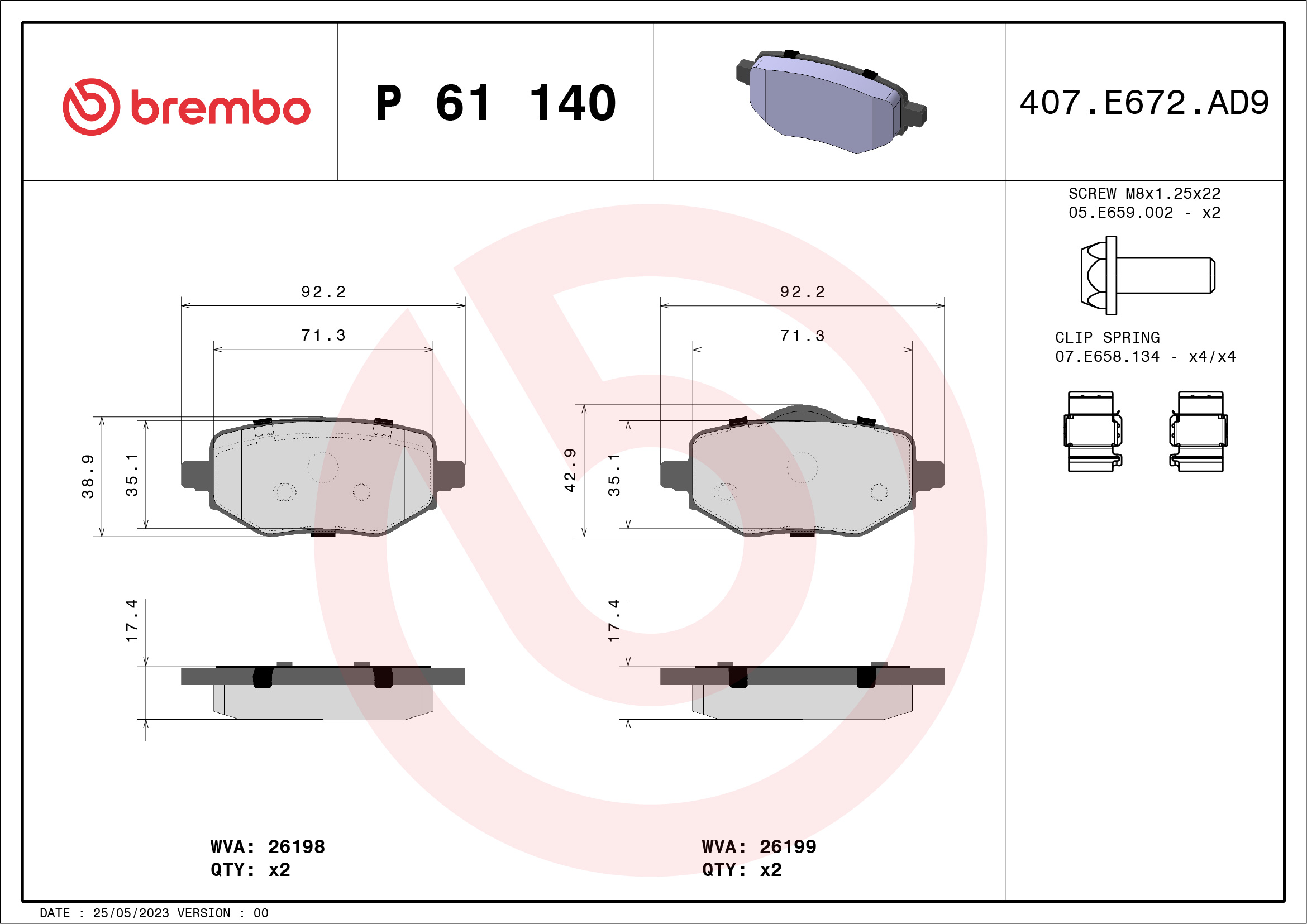 P61140 BREMBO