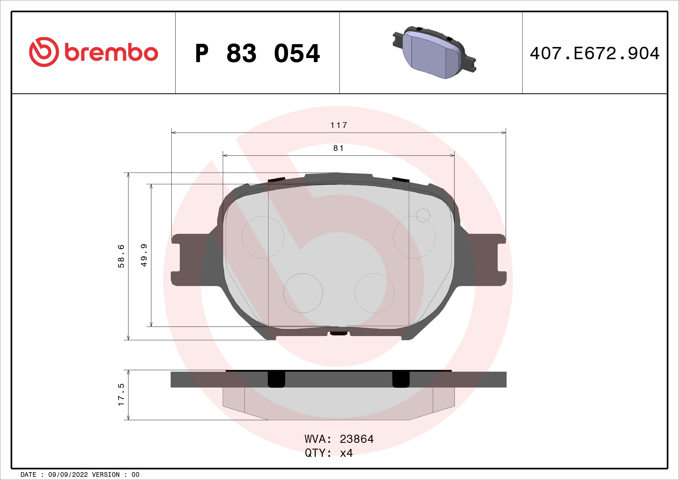 P83054 BREMBO