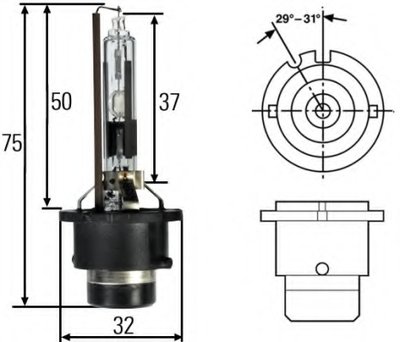 Лампа ксенонова d2r, 35w, pk32d-3