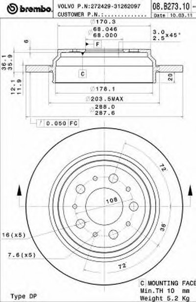 08B27310 BREMBO