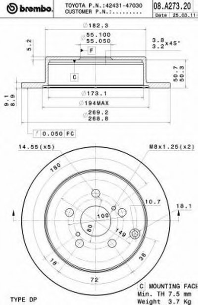 08A27321 BREMBO