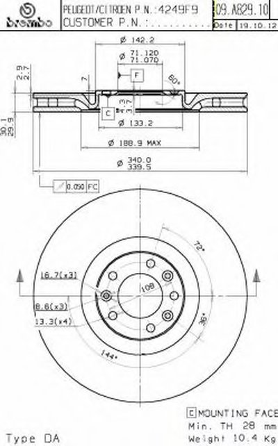 09A82911 BREMBO