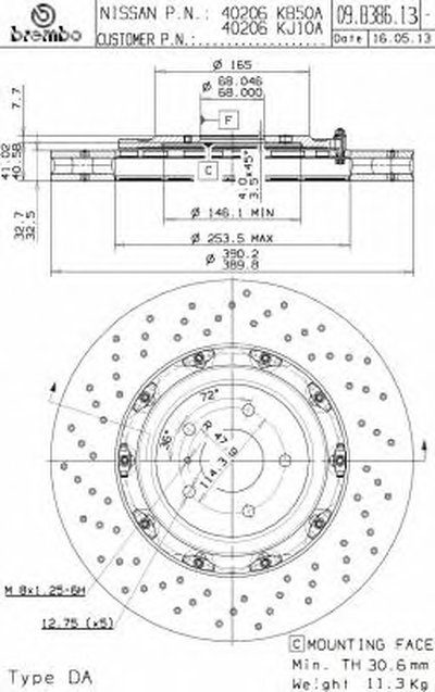 09B38613 BREMBO