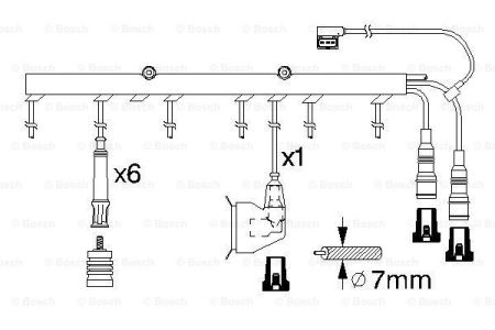 Комплект ВВ дротів B 323 BMW 320/325/528 ''2.0-2.7 ''81-93