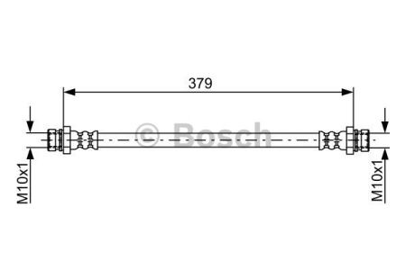 Гальмівний шланг 379mm HYUNDAI H1/Starex ''R ''2,5 ''97-07